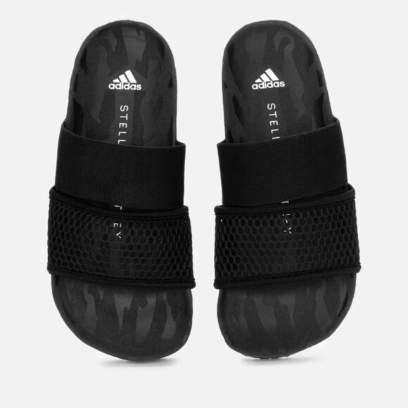 Adidas x Stella McCartney Asmc Lette Black Slide Sandals Size 8 NEW - Picture 1 of 9